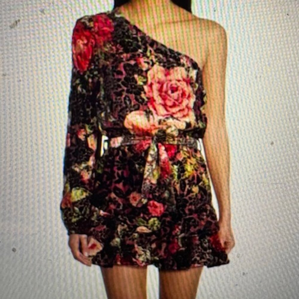 Hemant and Nandita Naaz Floral print One Shoulder Mini Dress